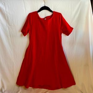 Red vintage 90s Easy minimal swing dress
